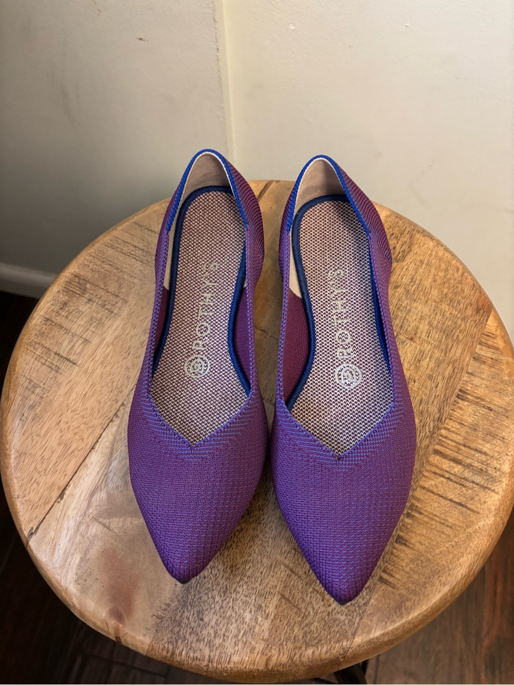 Rothy's Deep Purple Pointed toe ballerina Flats 7